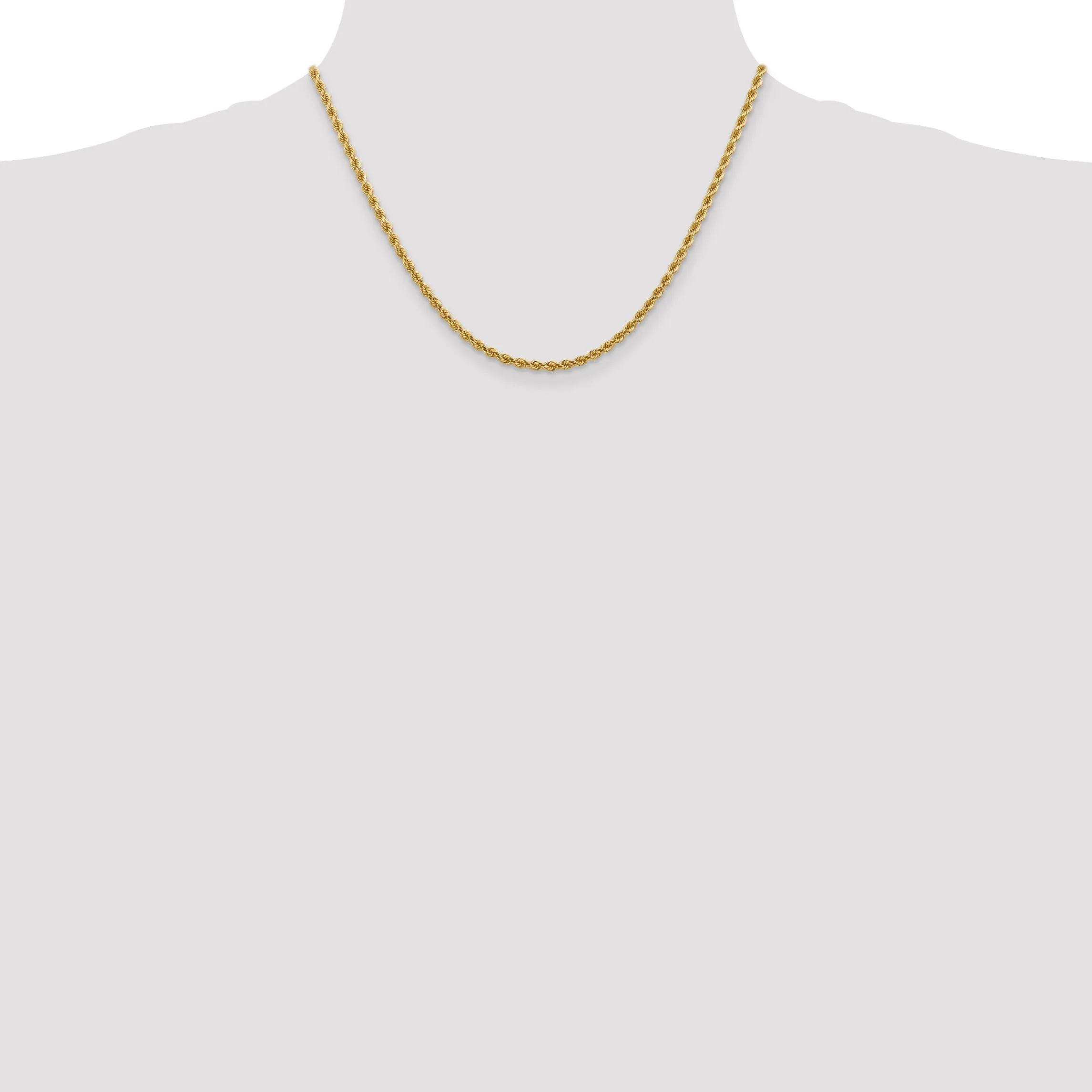 14k Yellow Gold 2.75mm D.C Rope Chain