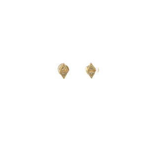 14k yellow gold .41ct H VS2 Trillion shaped diamond stud earrings
