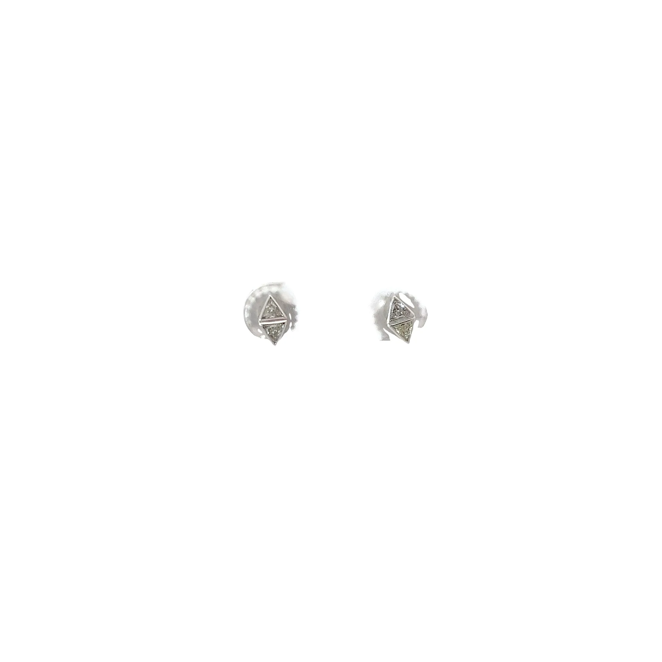 14k yellow gold .41ct H VS2 Trillion shaped diamond stud earrings