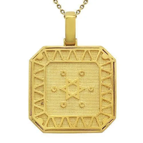 14k Yellow Gold Diamond Star of David Pendant 3 Ctw