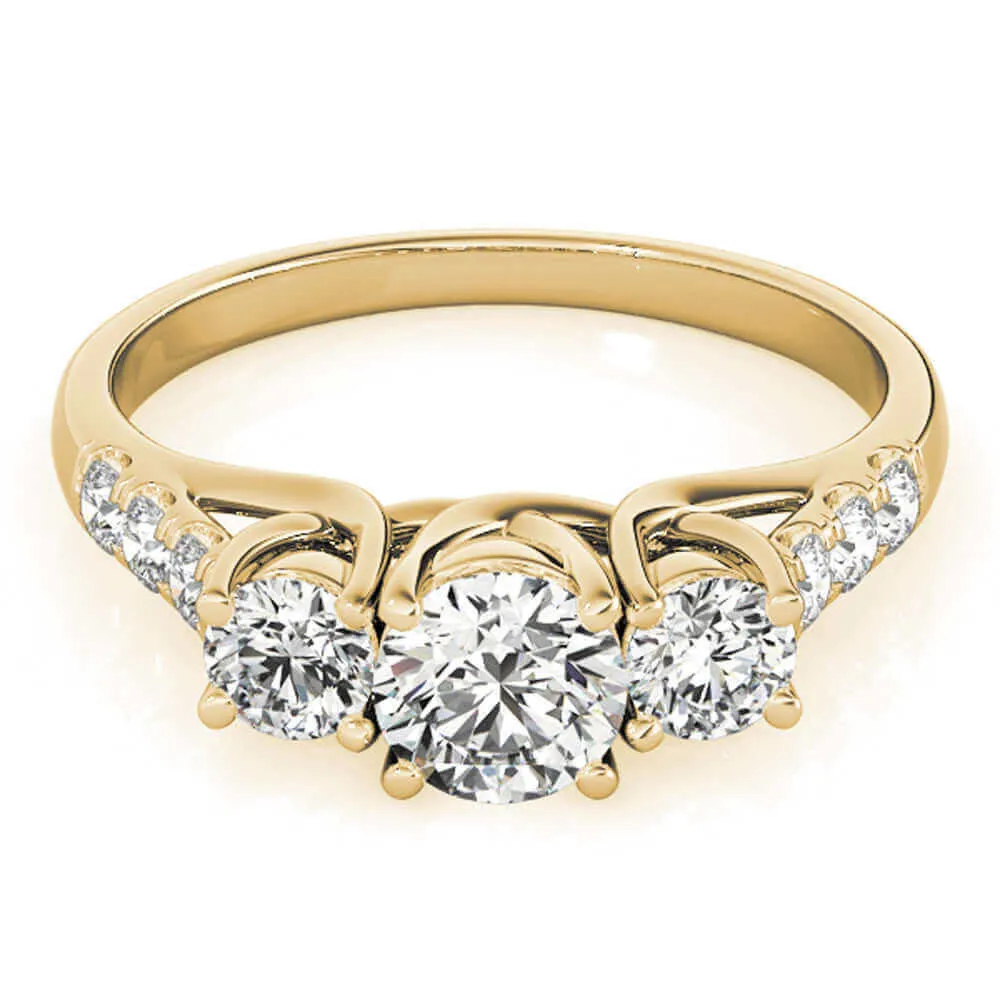 14k Yellow Gold Three-Stone Engagement Ring (0.25 carat, I-J Color, I2-I3 Clarity)