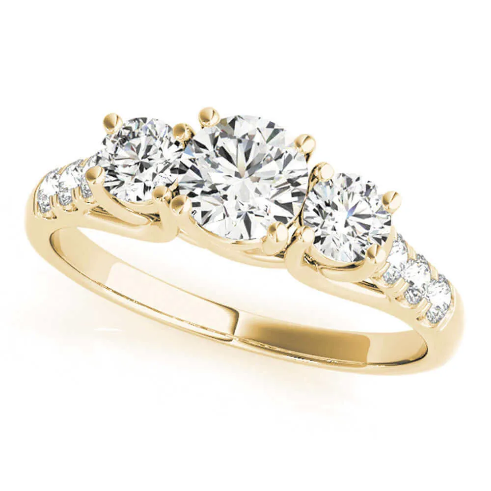 14k Yellow Gold Three-Stone Engagement Ring (0.25 carat, I-J Color, I2-I3 Clarity)