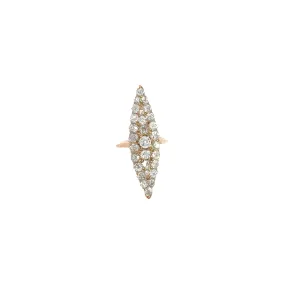 14k Yellow Gold Vintage 3.35ct H VS2 Rose Cut Round Diamond Ring