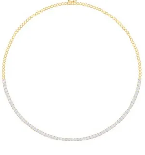 14KT Gold Diamond Illusion Four Prong Set Tennis Necklace