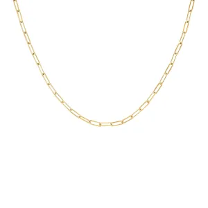 14KT GOLD XXSMALL RECTANGLE LINK NECKLACE