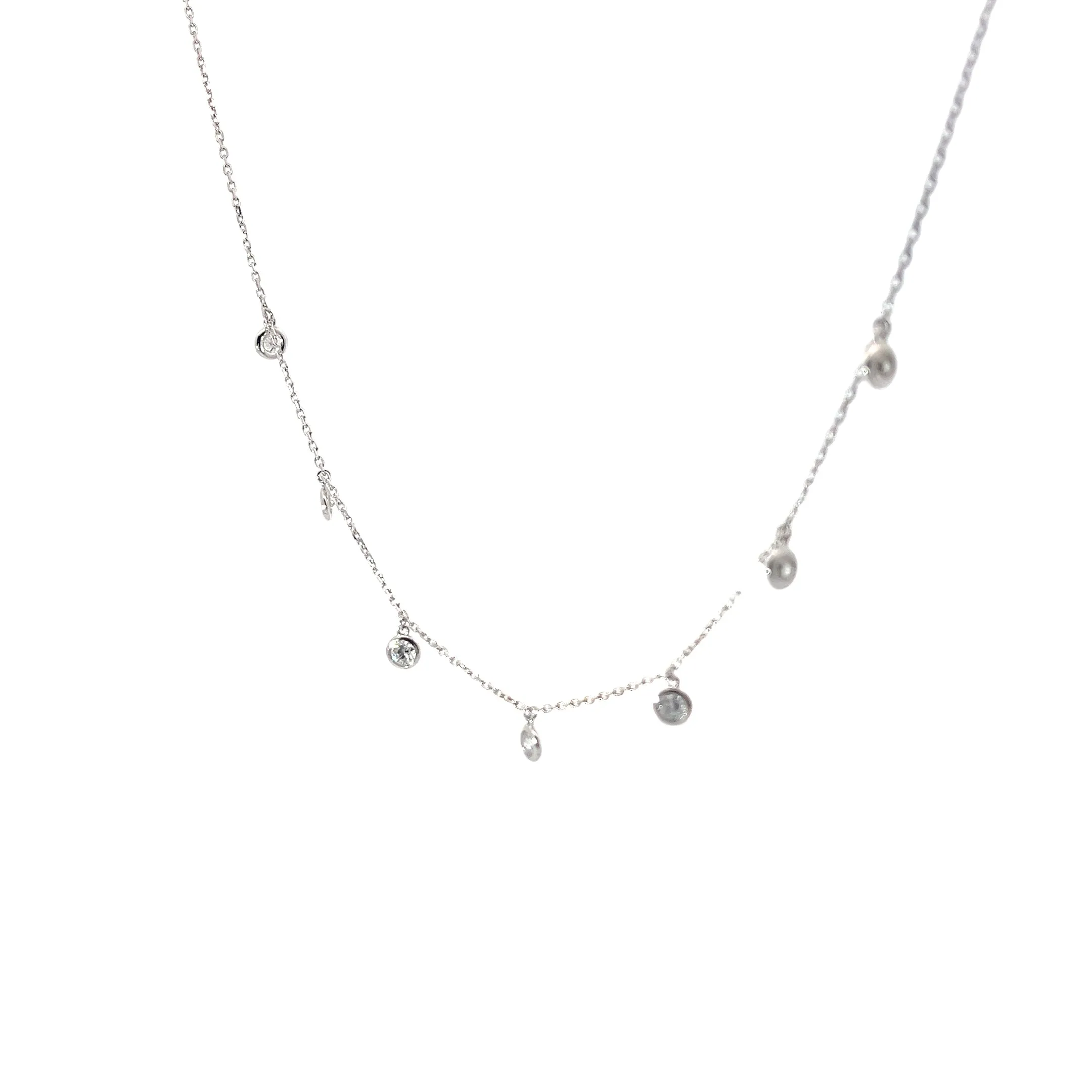 14KW 1.06CT 7 DIAMOND DANGLE GSI1 NECKLACE