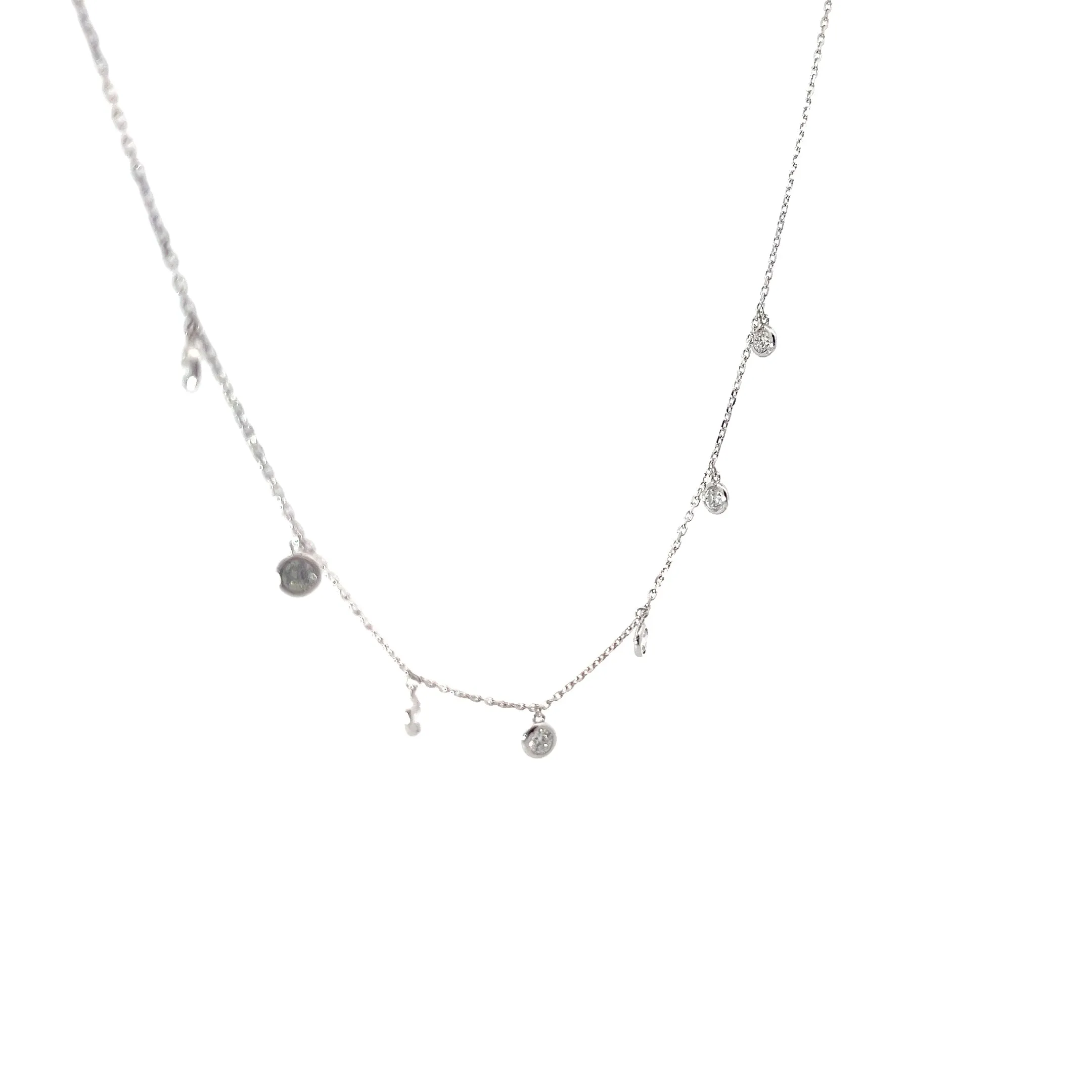 14KW 1.06CT 7 DIAMOND DANGLE GSI1 NECKLACE