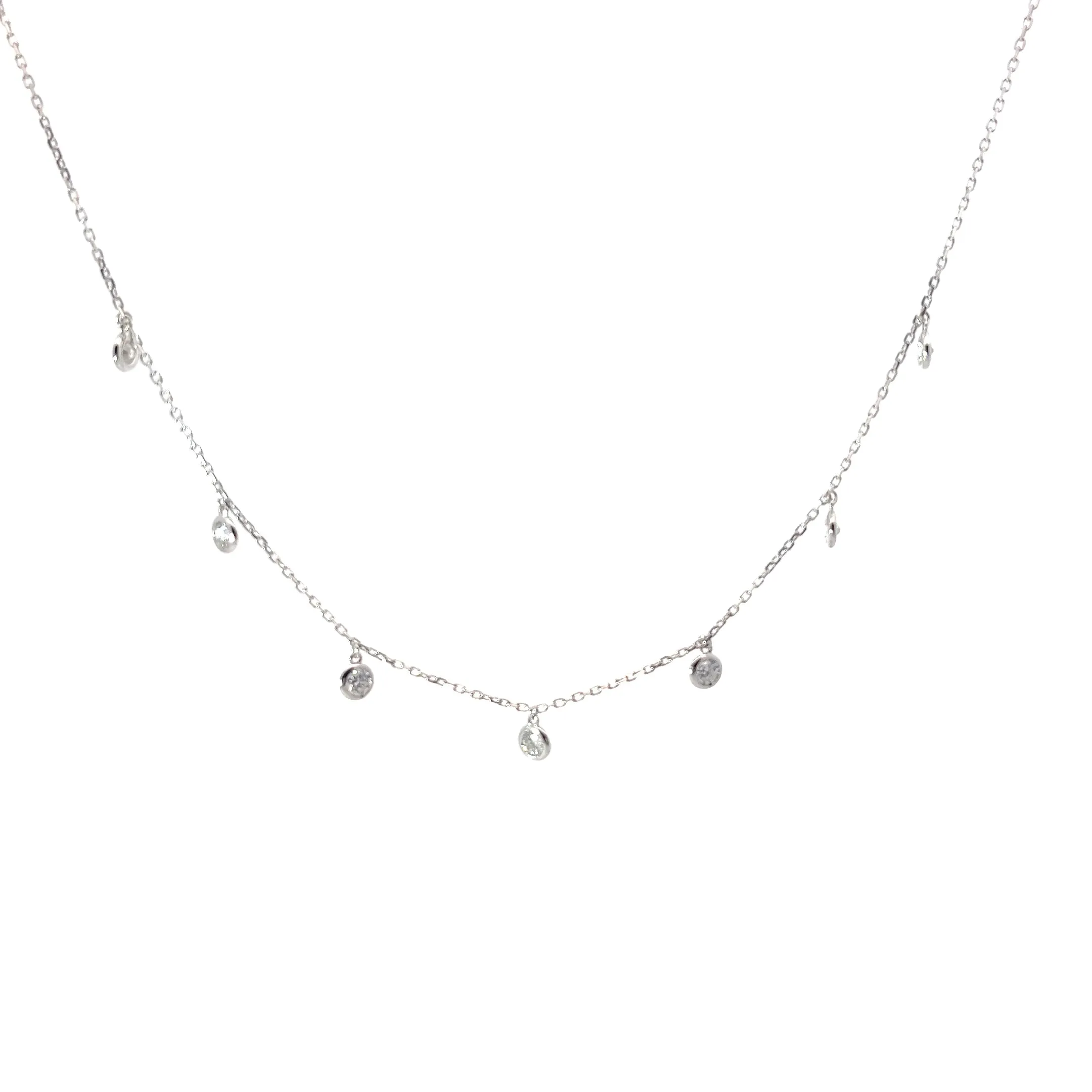 14KW 1.06CT 7 DIAMOND DANGLE GSI1 NECKLACE