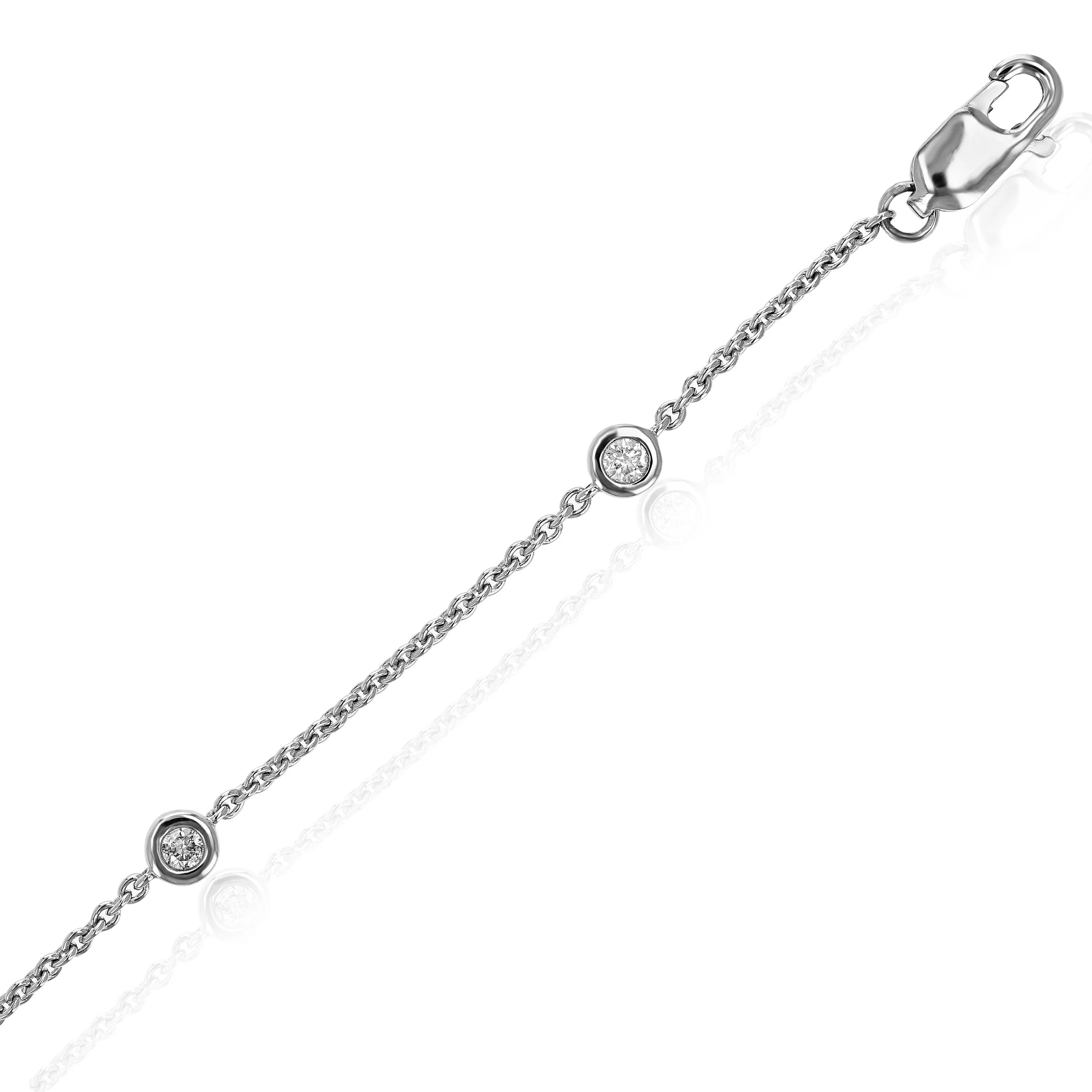 1/5 cttw Lab Grown Diamond Seven Tennis Bracelets 14K White Gold