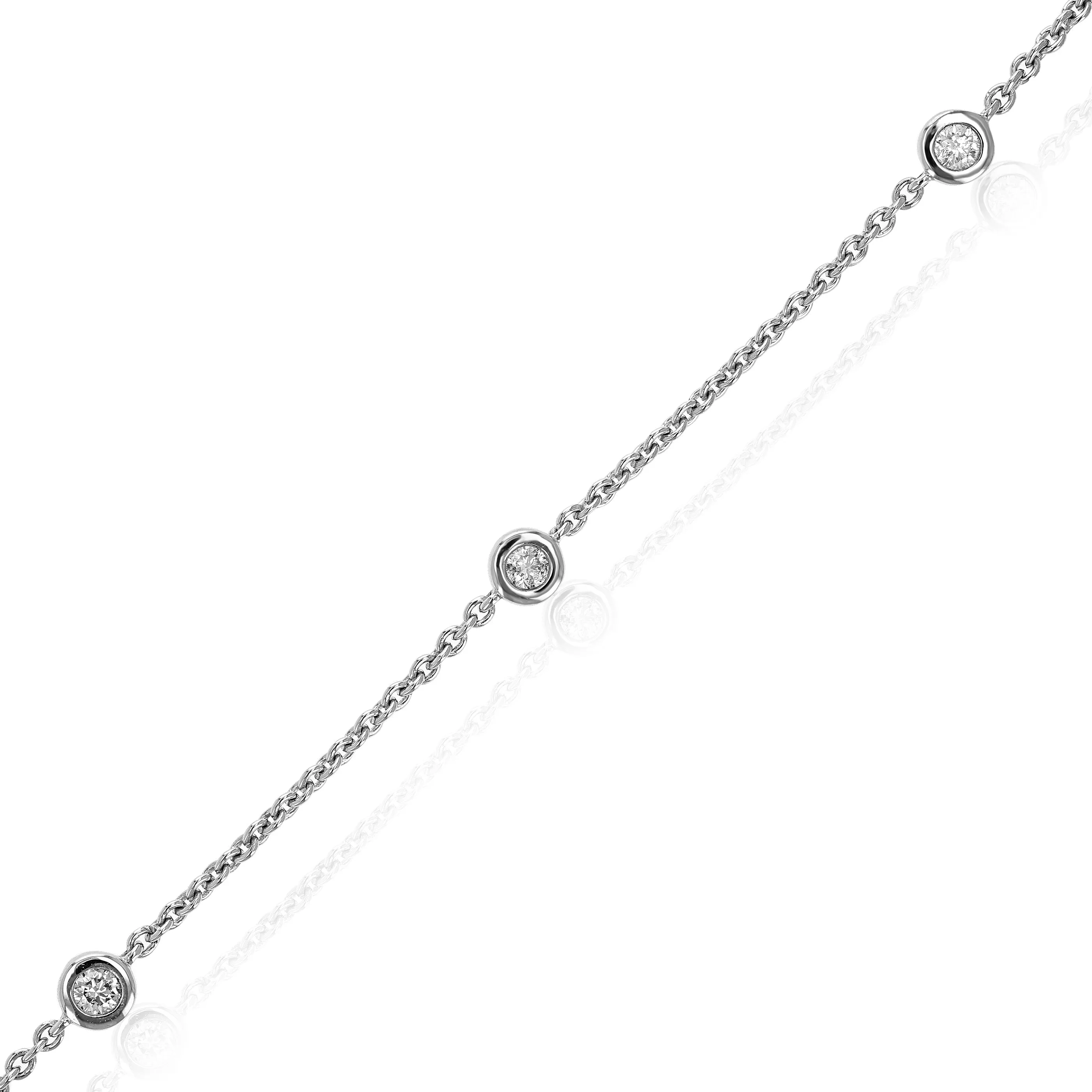 1/5 cttw Lab Grown Diamond Seven Tennis Bracelets 14K White Gold