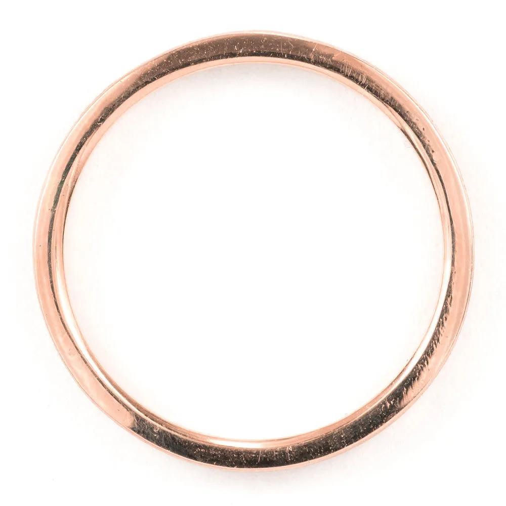1.7mm Wide x 1.7mm 14k Rose Gold Square Wedding Band, Matte