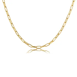 18K Gold-Plated Rectangle Chain Necklace