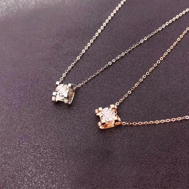 18k Rose Gold Natural Diamond Bull Head Pendant Necklace