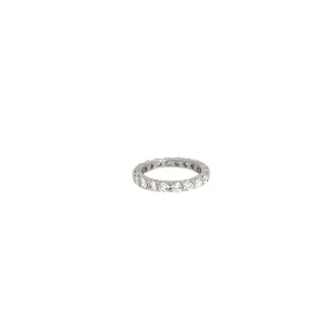 18k white gold 2.23ct F VS2 Round diamond shared prong eternity ring