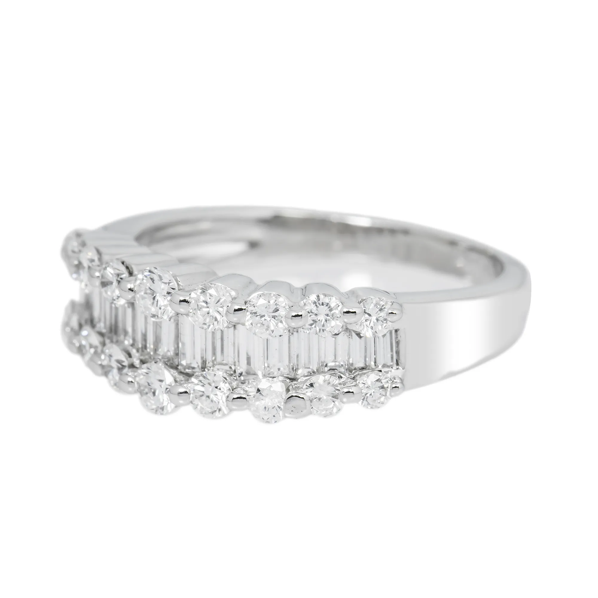 18k White Gold Baguette Engagement Ring 1.50 ctw