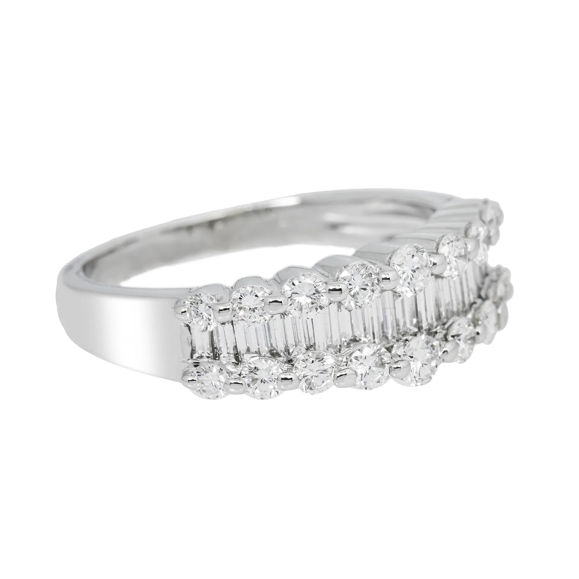 18k White Gold Baguette Engagement Ring 1.50 ctw