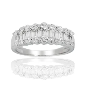 18k White Gold Baguette Engagement Ring 1.50 ctw