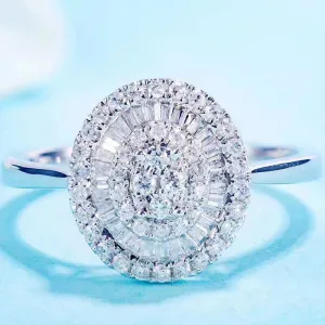 18k White Gold Natural Diamond Engagement Ring