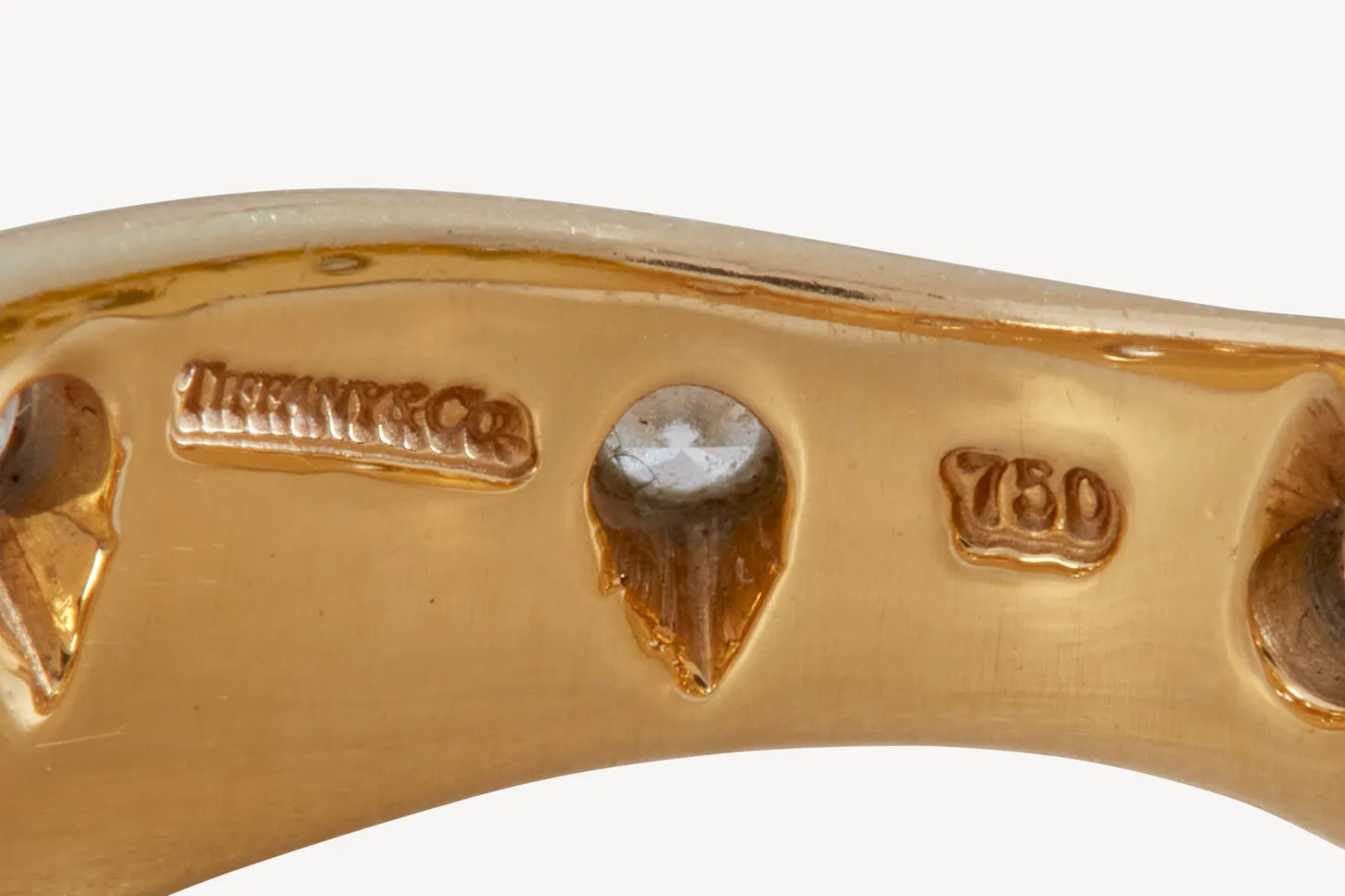 18K Yellow Gold Platinum Diamond Etoile Twist Band