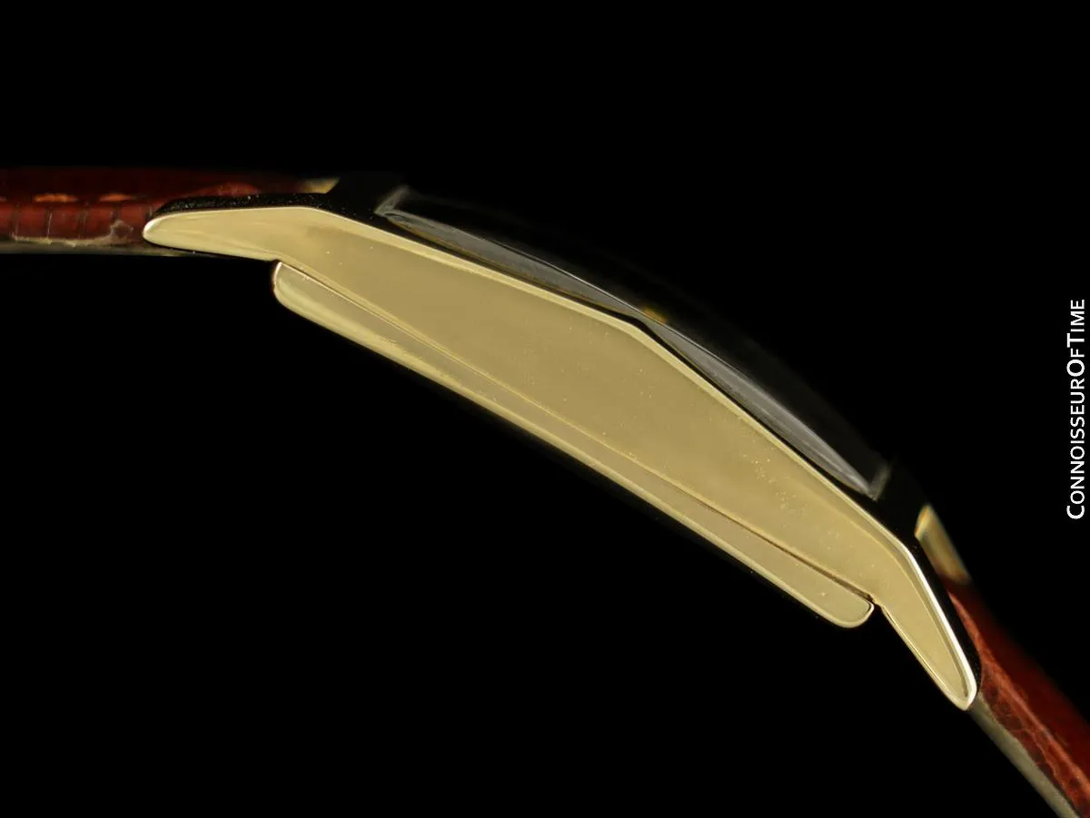 1954 Longines Vintage Mens Watch, 14K Gold - Pointed Hourglass