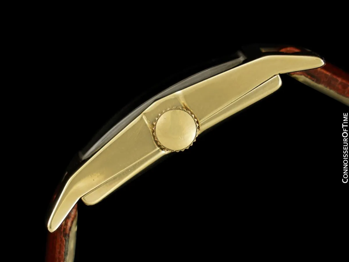 1954 Longines Vintage Mens Watch, 14K Gold - Pointed Hourglass