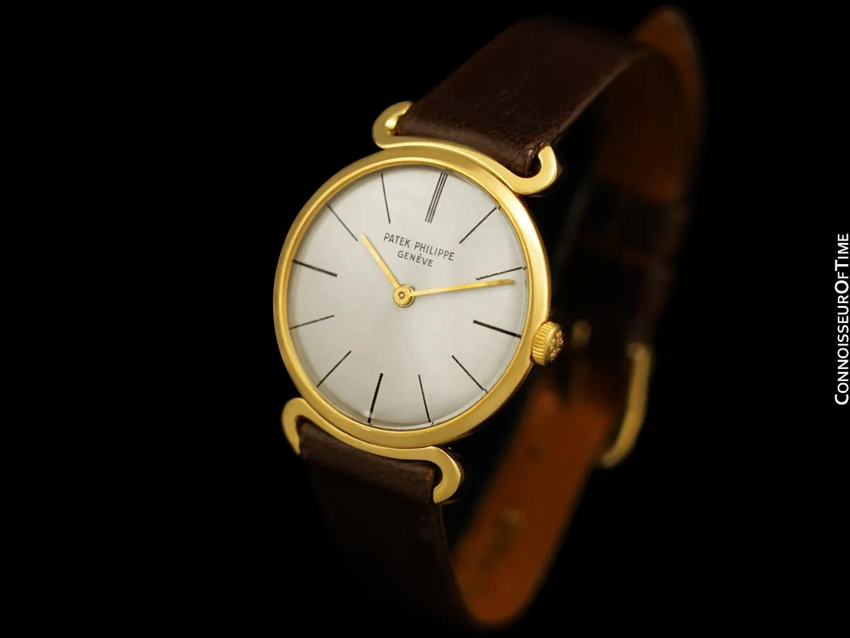 1962 Patek Philippe Vintage Mens Midsize Handwound Dress Watch, Ref. 3442 - 18K Gold with Papers
