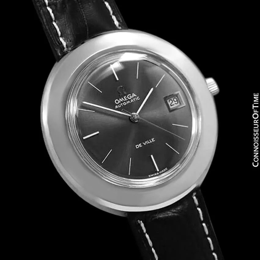 1970's Omega De Ville Vintage Mens Rare Extra Large 40mm "Disco Volante" Watch - Stainless Steel