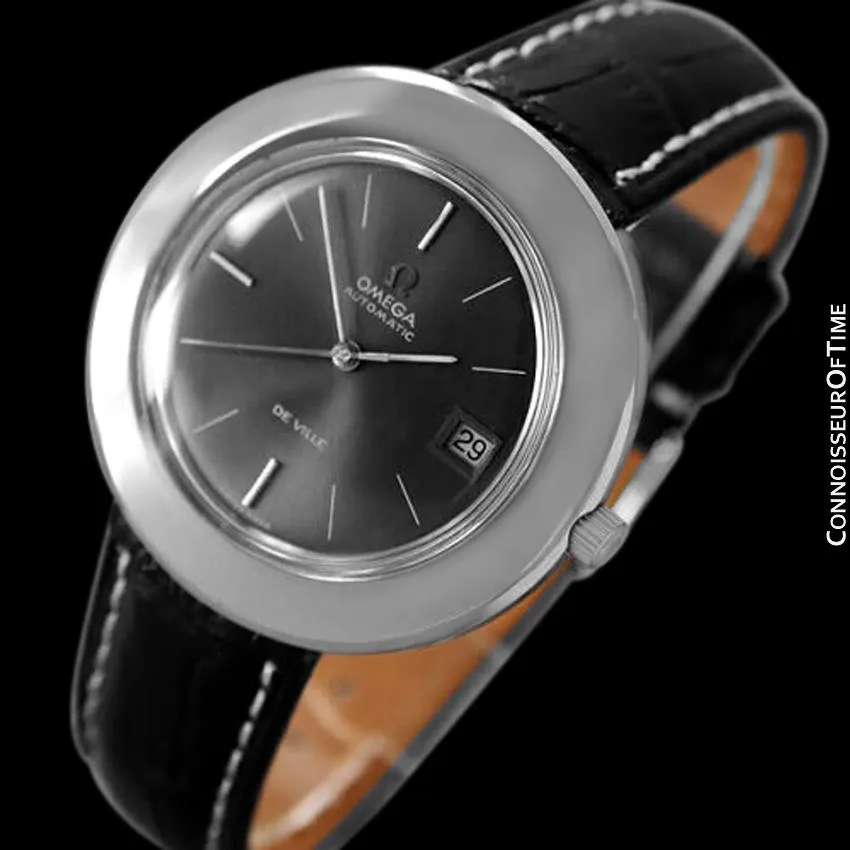 1970's Omega De Ville Vintage Mens Rare Extra Large 40mm "Disco Volante" Watch - Stainless Steel