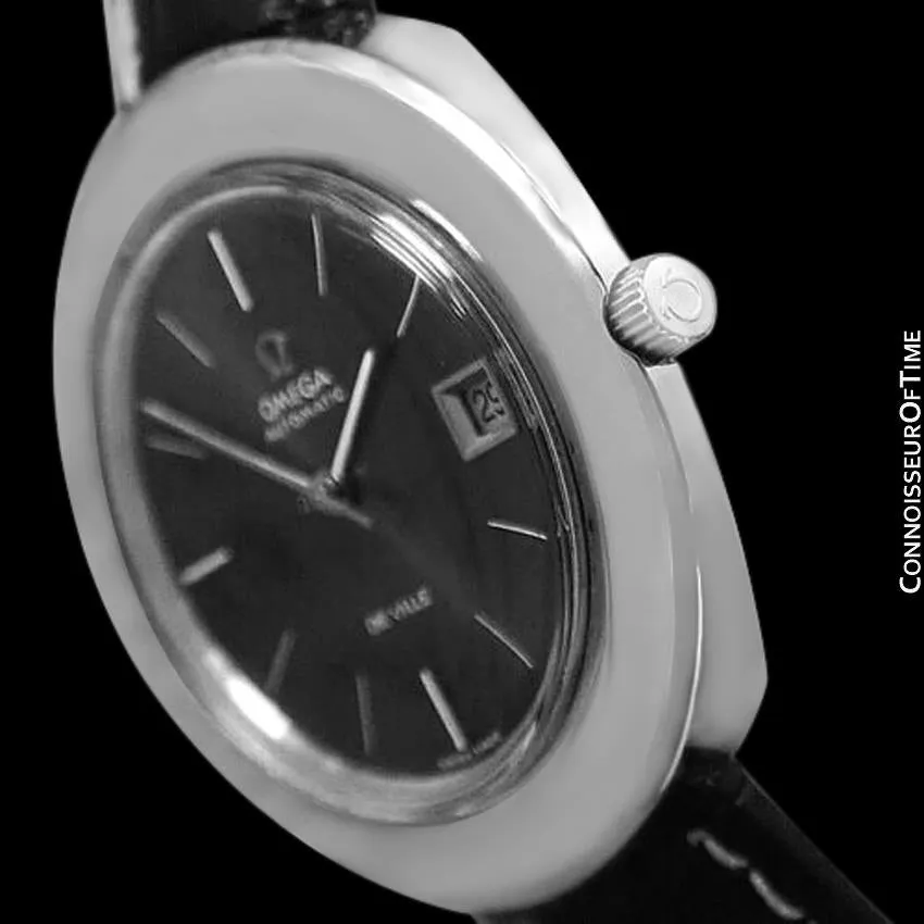 1970's Omega De Ville Vintage Mens Rare Extra Large 40mm "Disco Volante" Watch - Stainless Steel