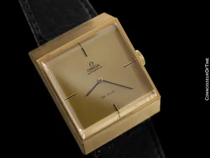 1971 Omega De Ville Mens Automatic "Super Emerald" Modern Watch By Andrew Grima - 18K Gold Plated