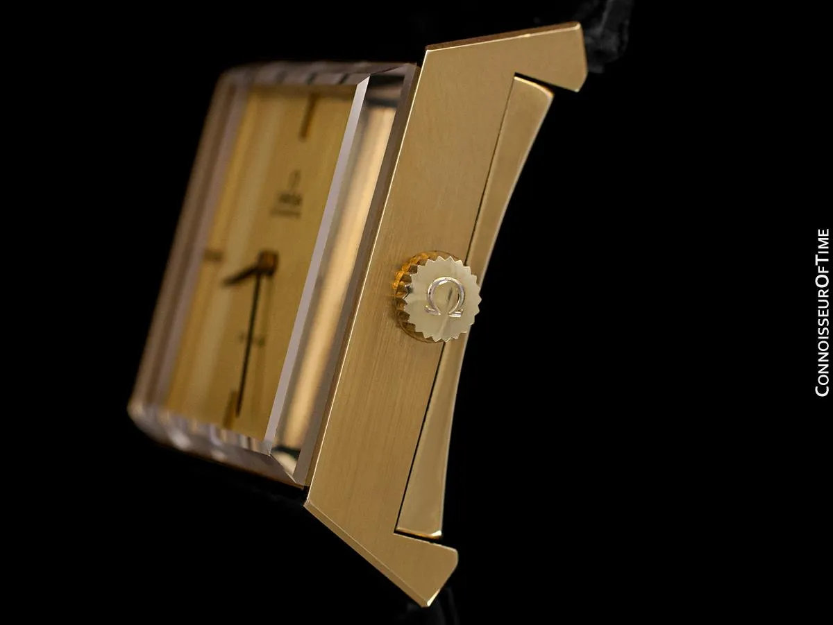 1971 Omega De Ville Mens Automatic "Super Emerald" Modern Watch By Andrew Grima - 18K Gold Plated