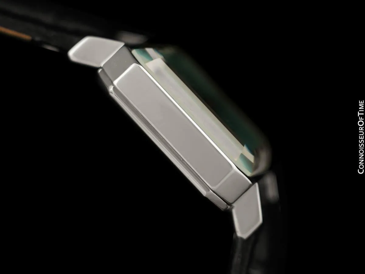 1973 Omega De Ville Mens Midsize "Emerald" Modern Watch with Tiffany Blue DIal By Andrew Grima - Stainless Steel