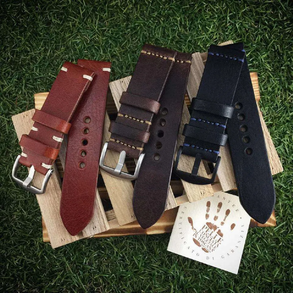 2 Piece Leather Watch Strap, Minimalist Style