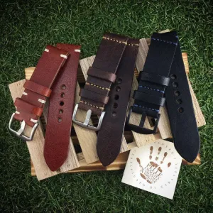 2 Piece Leather Watch Strap, Minimalist Style