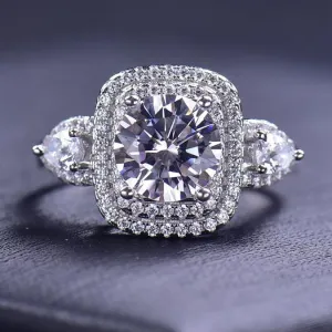 2.0 Ct Round Cut Diamond Double Halo Engagement Ring