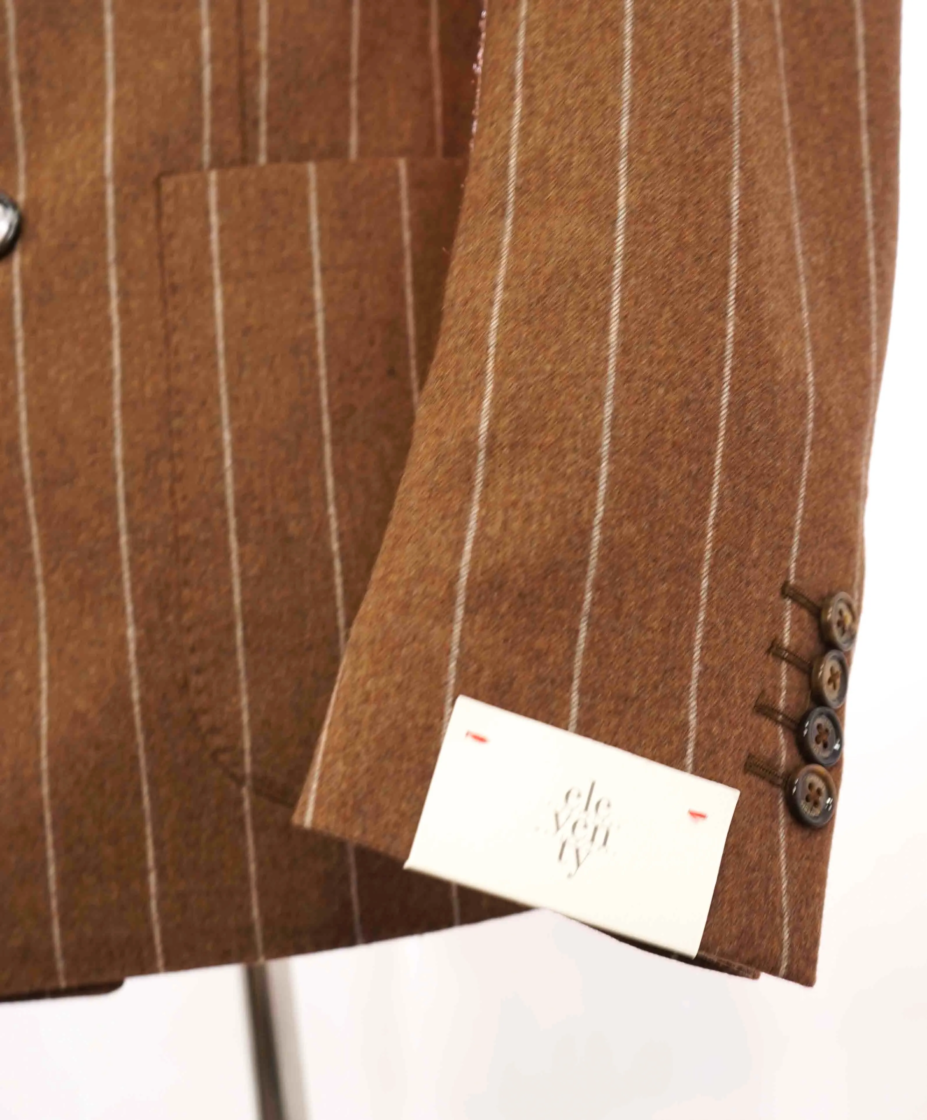 $2,045 ELEVENTY -*PLATINUM LINE* CASHMERE Brown Chalk Stripe Blazer- 40US