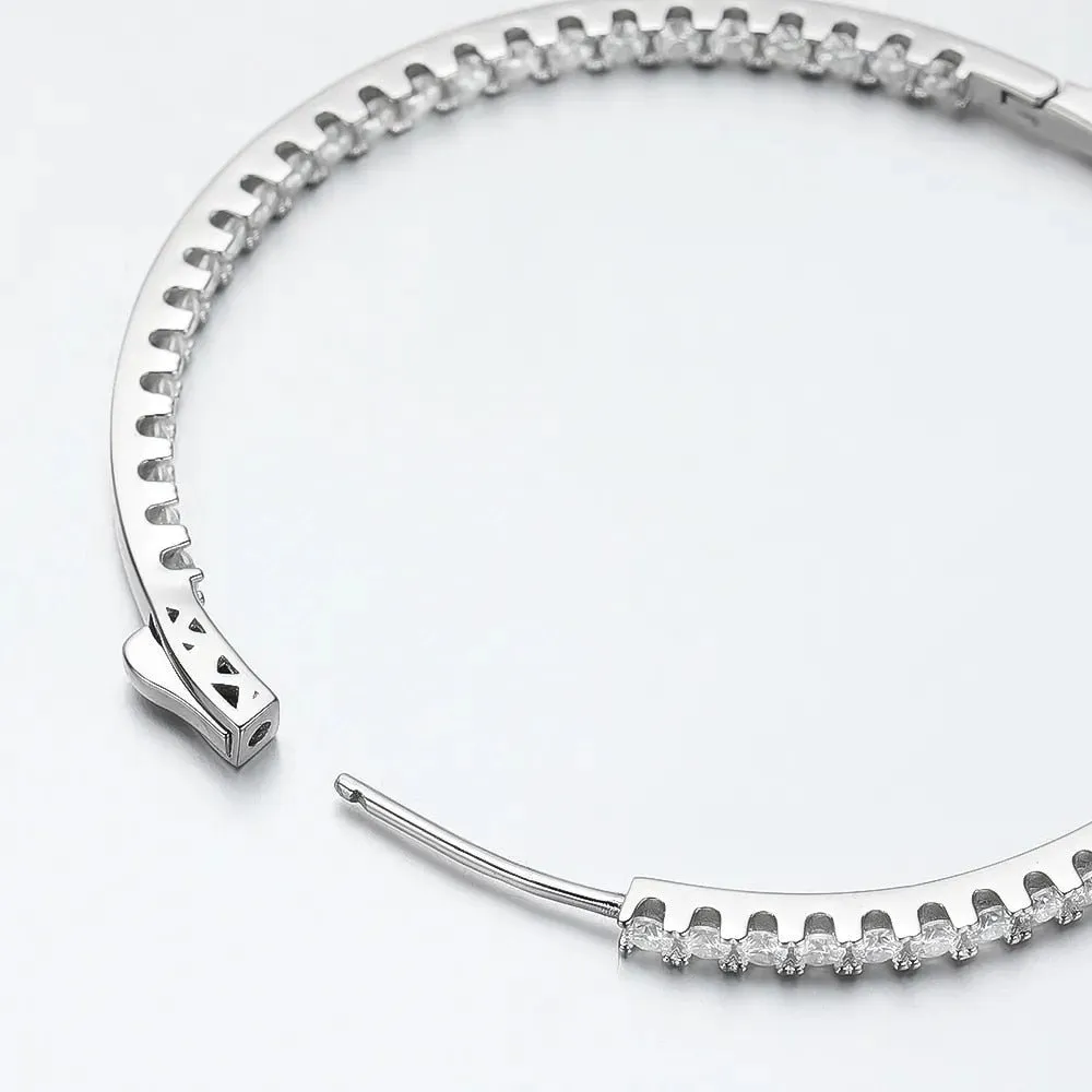 2.5mm Full Diamond Hoop Earrings
