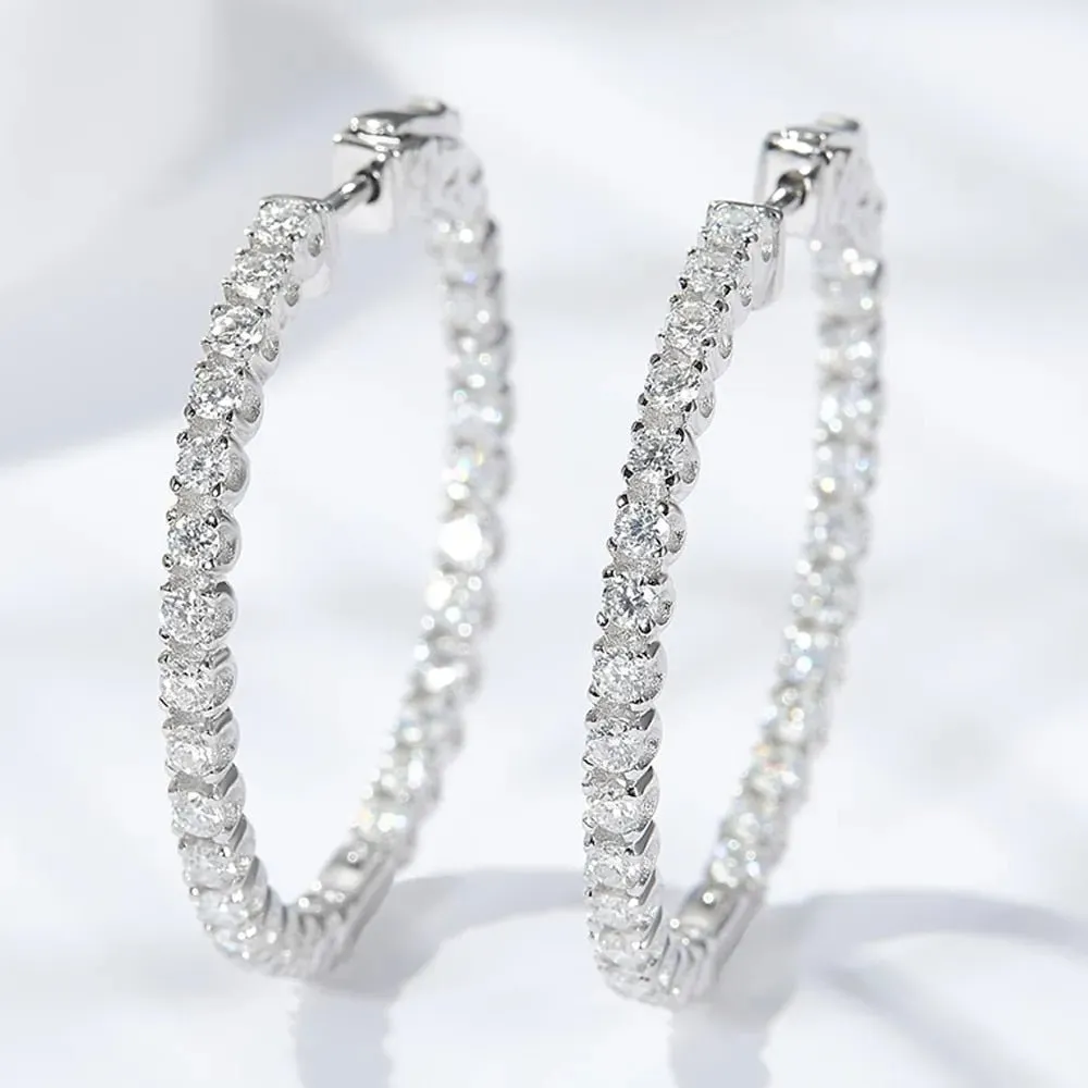2.5mm Full Diamond Hoop Earrings