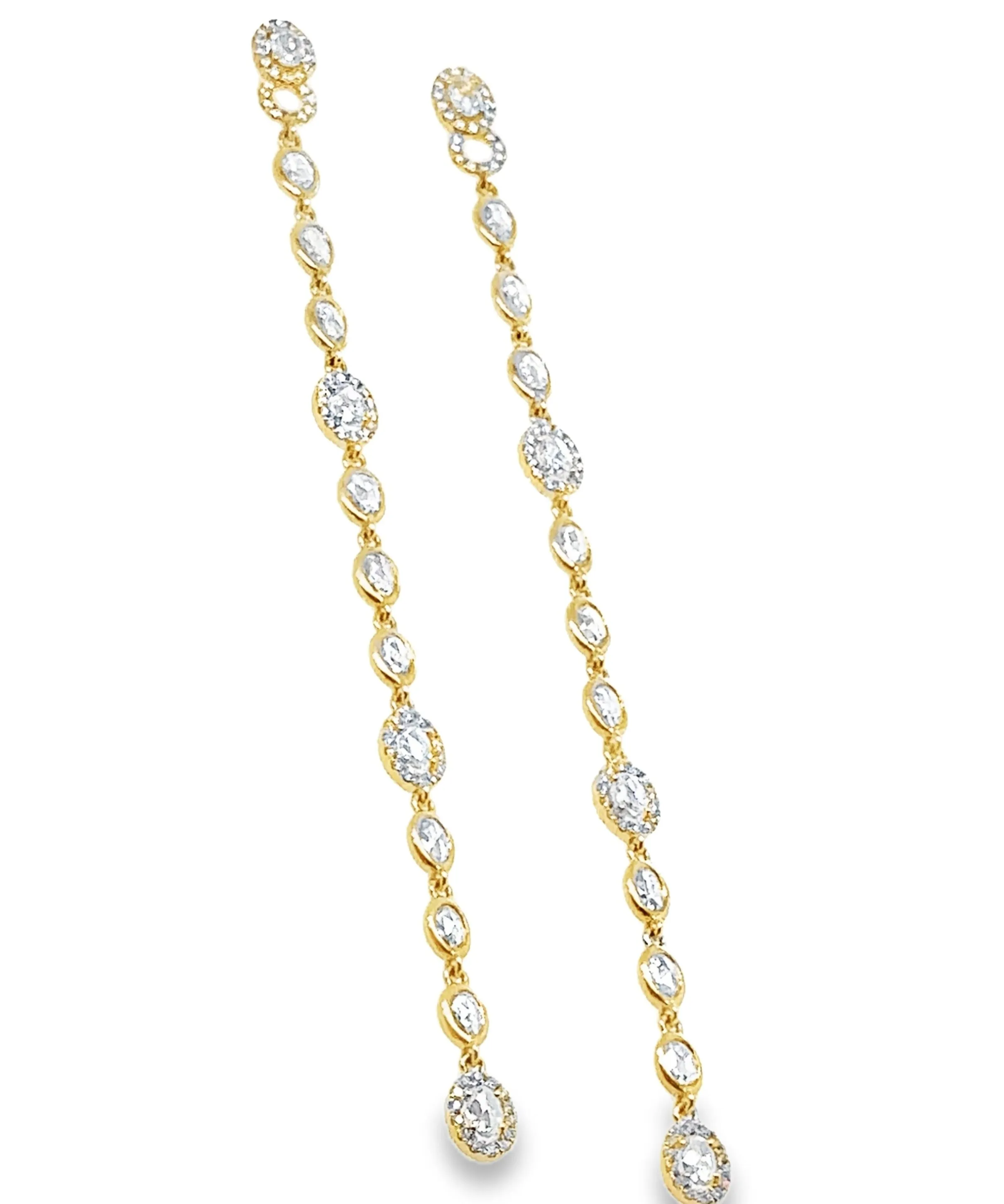 2.79ct tw Rose-cut Diamond by Yard Bezel-set Drop Earrings