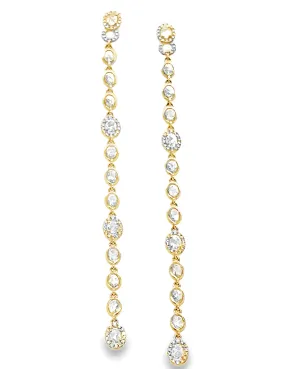 2.79ct tw Rose-cut Diamond by Yard Bezel-set Drop Earrings