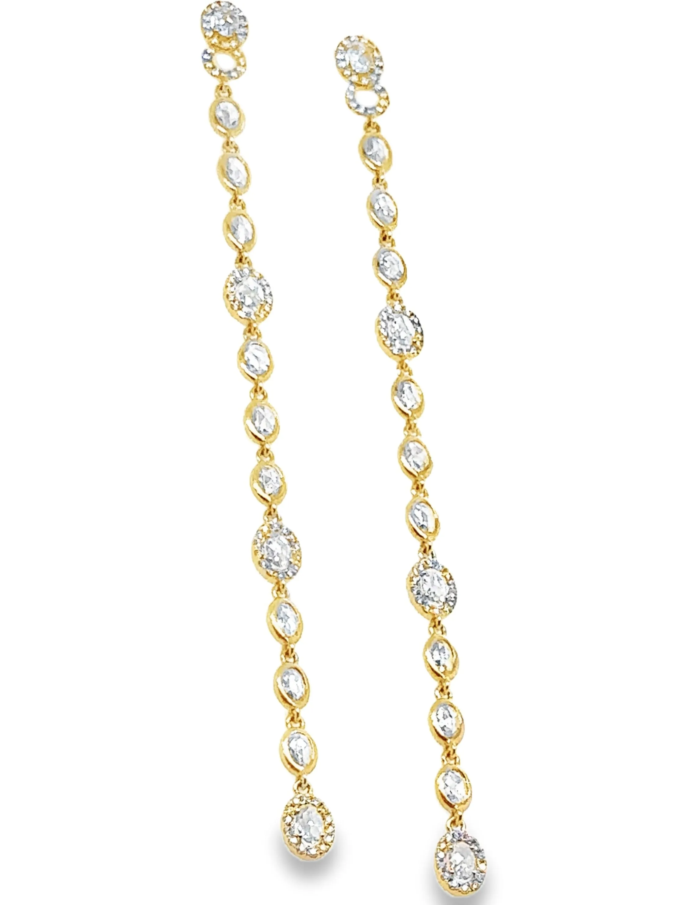2.79ct tw Rose-cut Diamond by Yard Bezel-set Drop Earrings