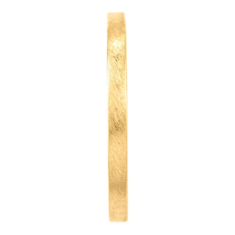 2mm Wide x 1.7mm Thick, 14k Yellow Gold Rectangle Wedding Band, Matte