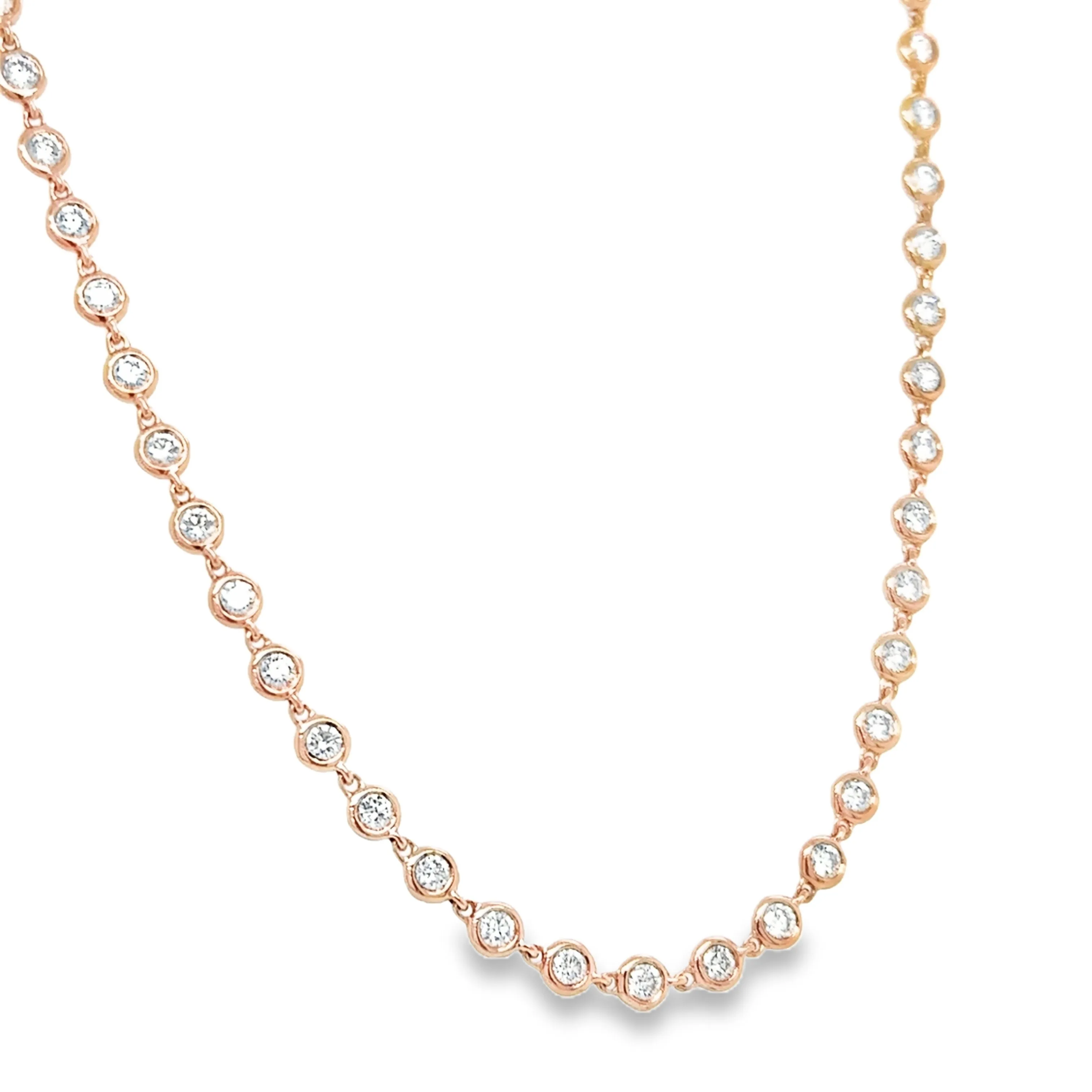 3.95ct t.w. Diamond Bezel Set Diamond By The Yard Necklace