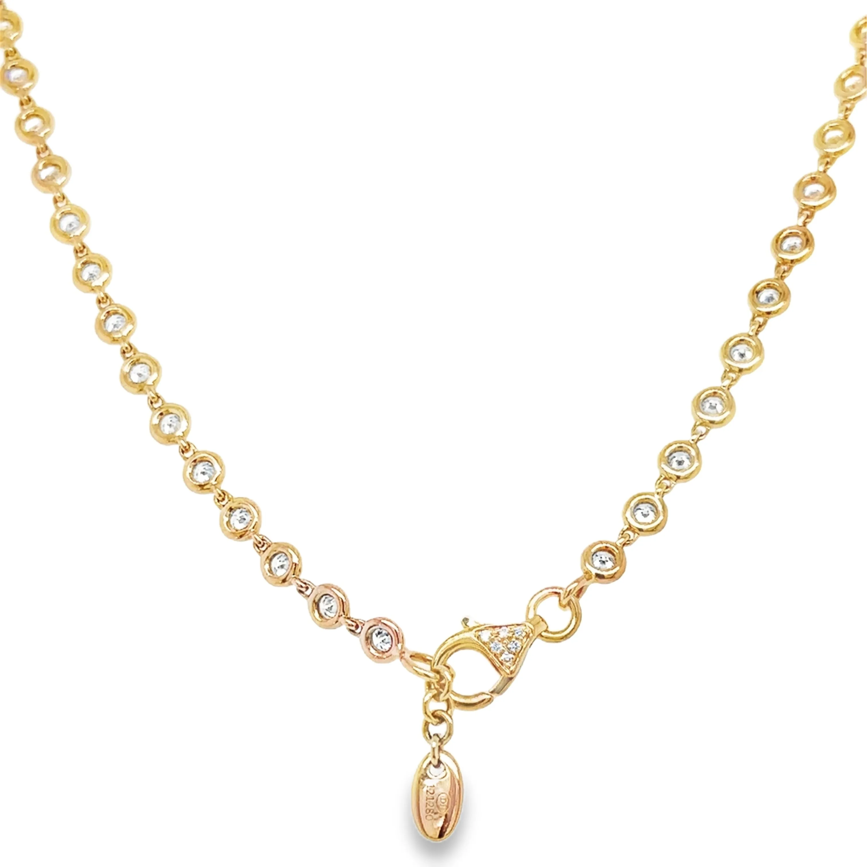 3.95ct t.w. Diamond Bezel Set Diamond By The Yard Necklace