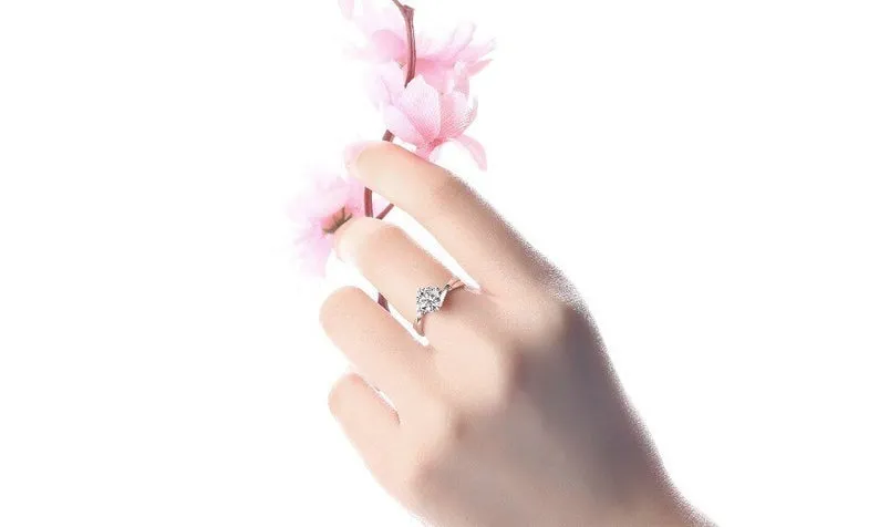 3Ct Round Cut Engagement Ring, White Gold Solitaire Ring, Cubic Zirconia Wedding Ring, Luxury Gold For Women Anniversary Ring, jewelry gifts