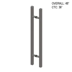 48" (36" CTC) SQR Series Square Ladder Pull Handles - Back To Back (BS, PS, MBL)