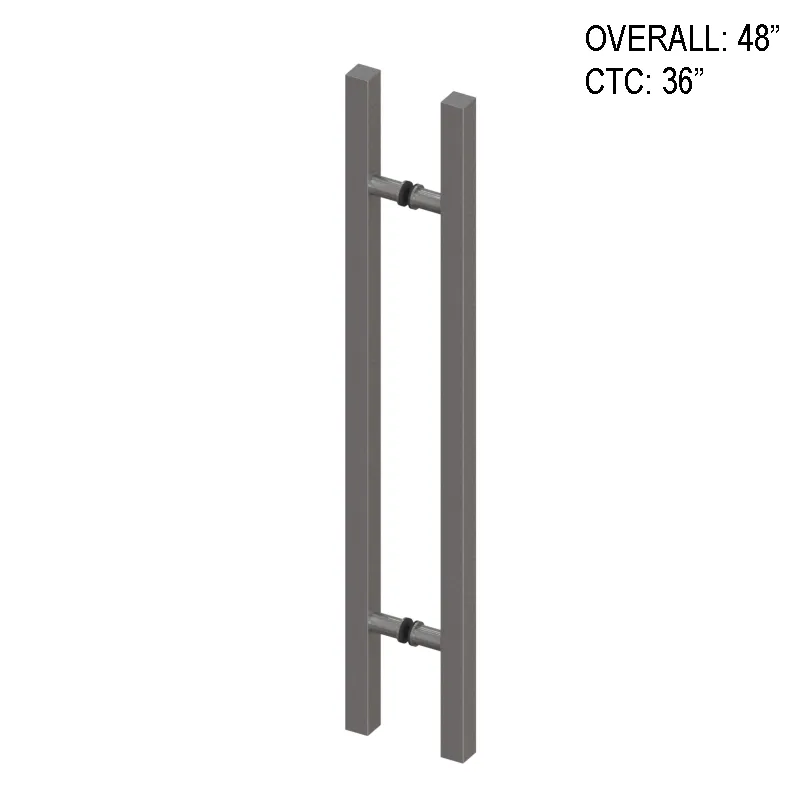 48" (36" CTC) SQR Series Square Ladder Pull Handles - Back To Back (BS, PS, MBL)