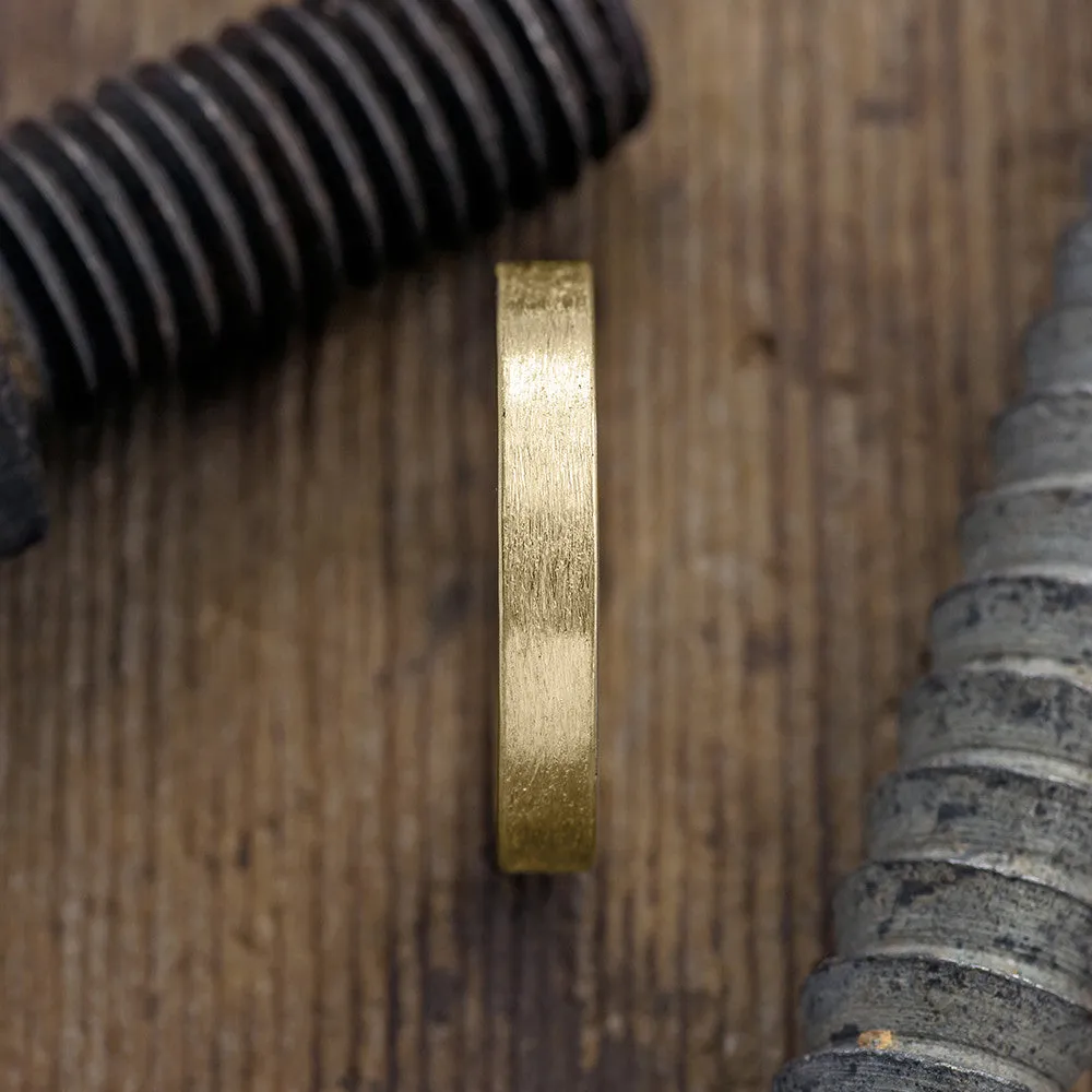 4mm Comfort Fit 14K Yellow Gold Men's Wedding Band, Matte Finish