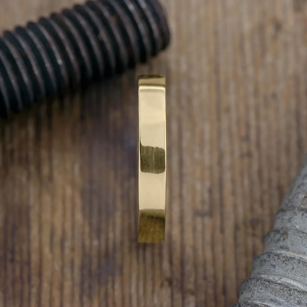 4mm Comfort Fit 14k Yellow Gold Mens Wedding Ring, Polished