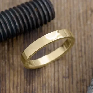 4mm Comfort Fit 14k Yellow Gold Mens Wedding Ring, Polished